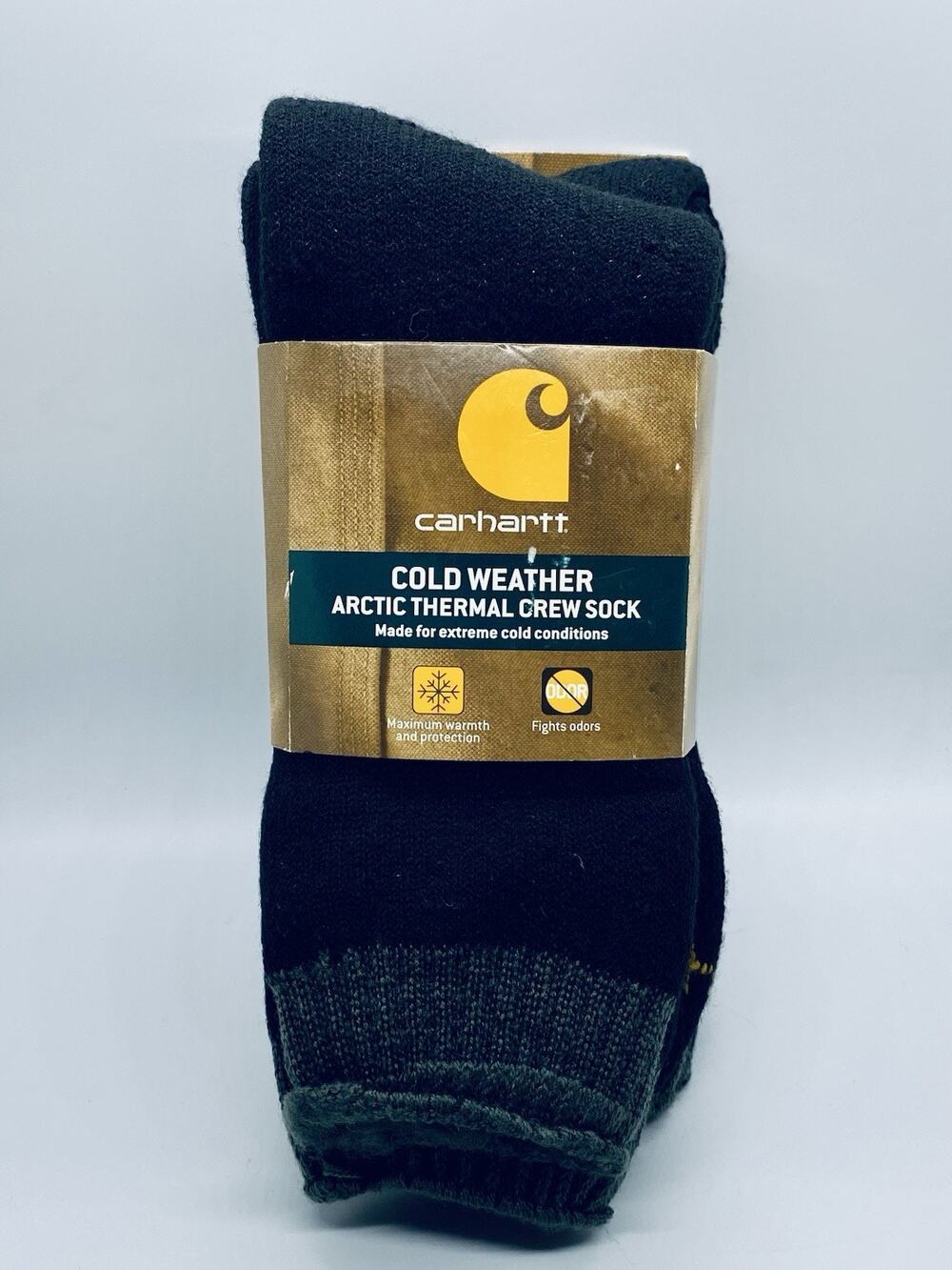 NWT Carhartt Cold Weather Arctic Thermal Black Crew Socks 2 Pair Men's XL